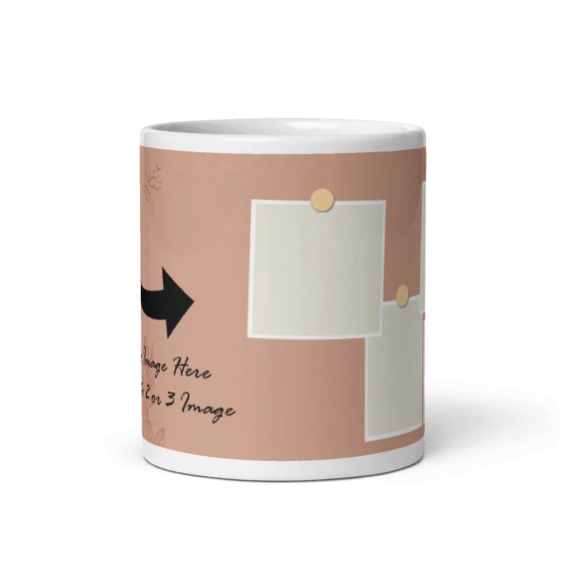 Customized Coffee Mug - Add Your Own Photo -4 Photo Frame Pattern - Image 5