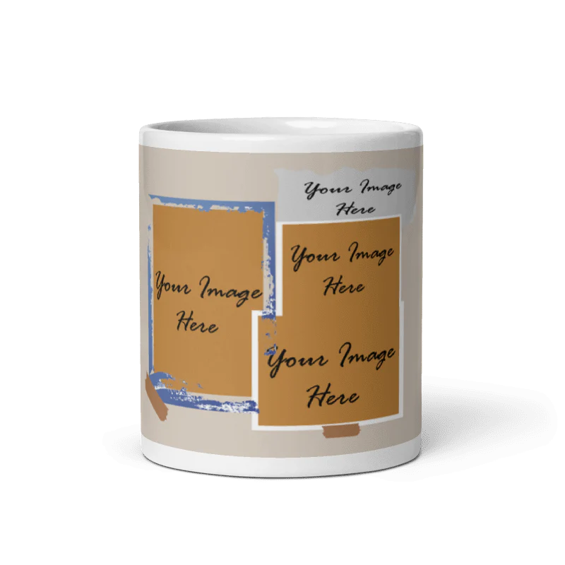 Customized Coffee Mug - Add Your Own Photo -4 Photo Frame Pattern - Image 5