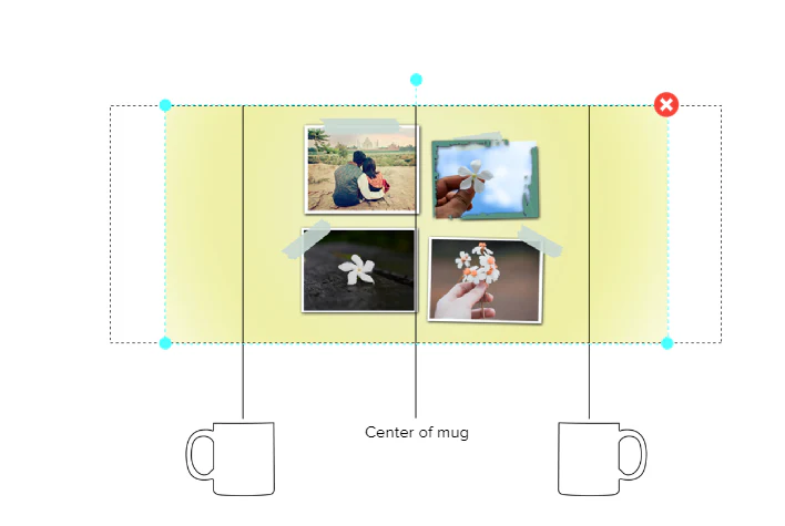 Customized Coffee Mug - Add Your Own Photo -4 Photo Frame Pattern - Image 4