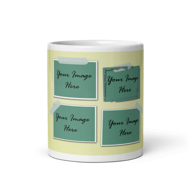 Customized Coffee Mug - Add Your Own Photo -4 Photo Frame Pattern - Image 5