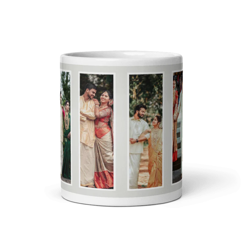 Customized Coffee Mug - Add Your Own Photo -4 Photo Frame Pattern