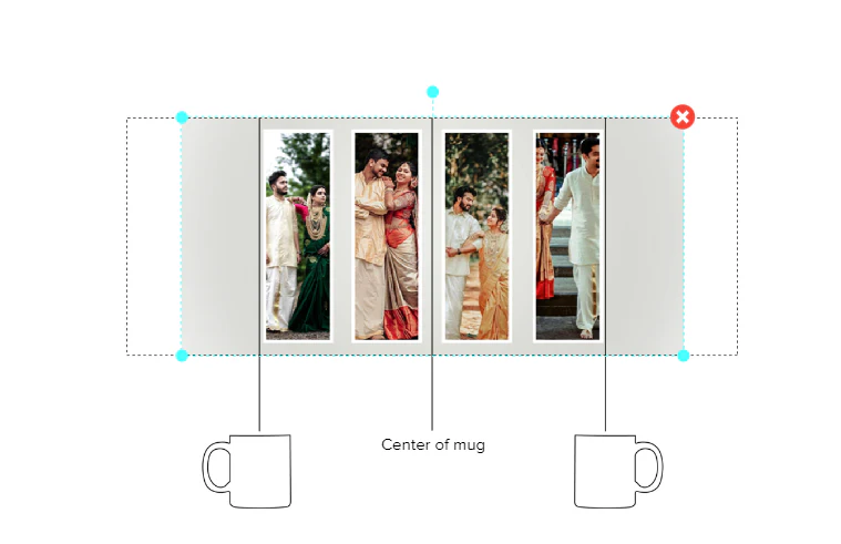 Customized Coffee Mug - Add Your Own Photo -4 Photo Frame Pattern - Image 4