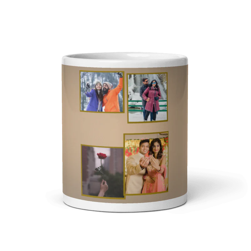 Customized Coffee Mug - Add Your Own Photo -4 Photo Frame Pattern