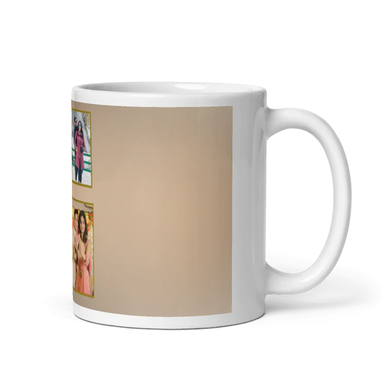 Customized Coffee Mug - Add Your Own Photo -4 Photo Frame Pattern - Image 3