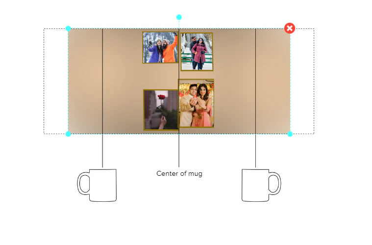 Customized Coffee Mug - Add Your Own Photo -4 Photo Frame Pattern - Image 4