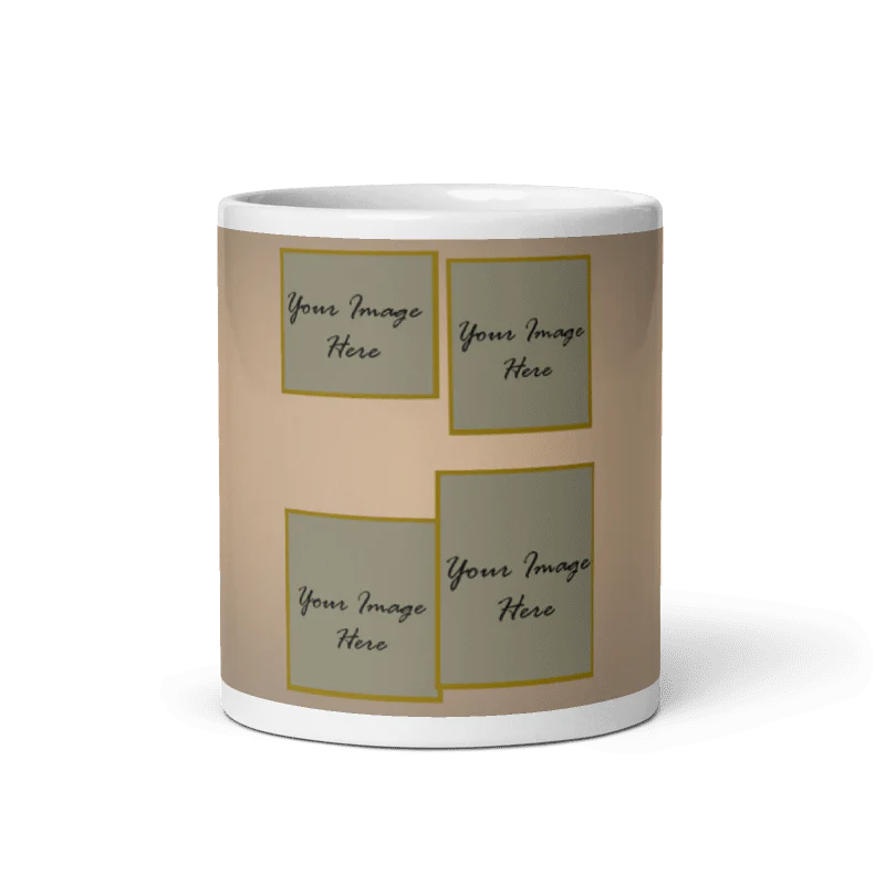 Customized Coffee Mug - Add Your Own Photo -4 Photo Frame Pattern - Image 5