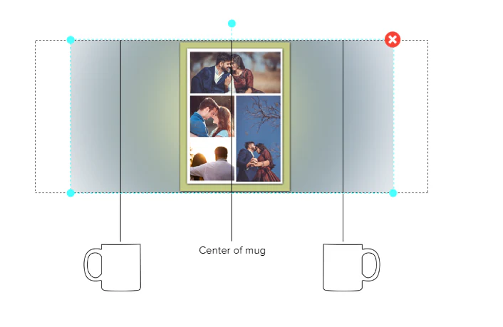 Customized Coffee Mug - Add Your Own Photo -4 Photo Frame Pattern - Image 4