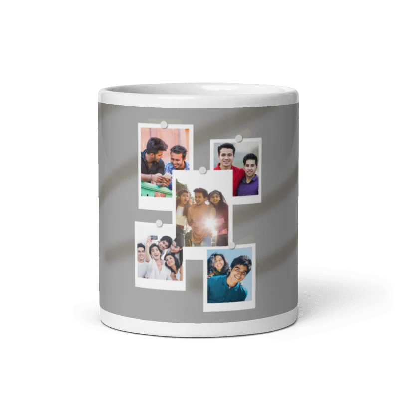 Customized Coffee Mug - Add Your Own Photo -5 Photo Frame Pattern