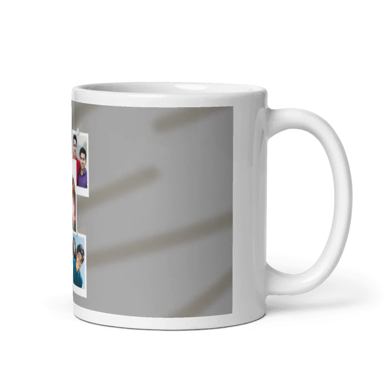 Customized Coffee Mug - Add Your Own Photo -5 Photo Frame Pattern - Image 3
