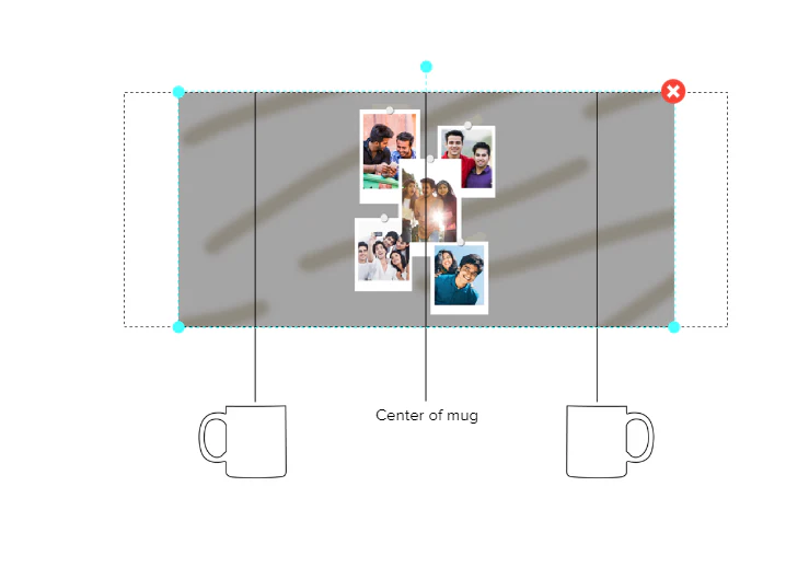 Customized Coffee Mug - Add Your Own Photo -5 Photo Frame Pattern - Image 4