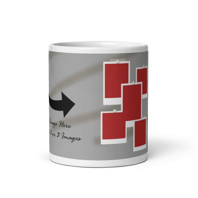 Customized Coffee Mug - Add Your Own Photo -5 Photo Frame Pattern - Image 5