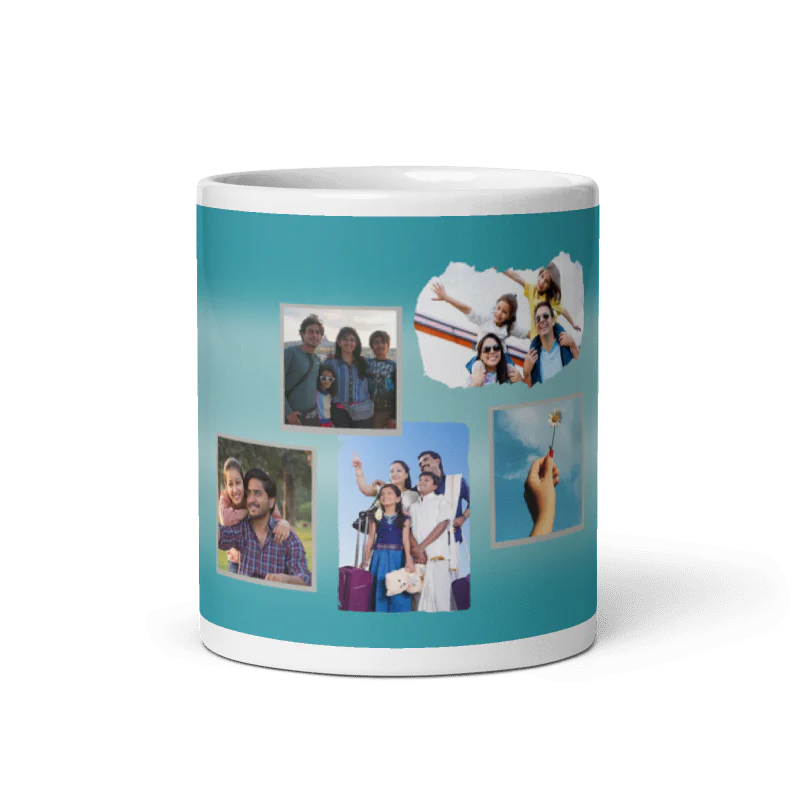 Customized Coffee Mug - Add Your Own Photo -5 Photo Frame Pattern