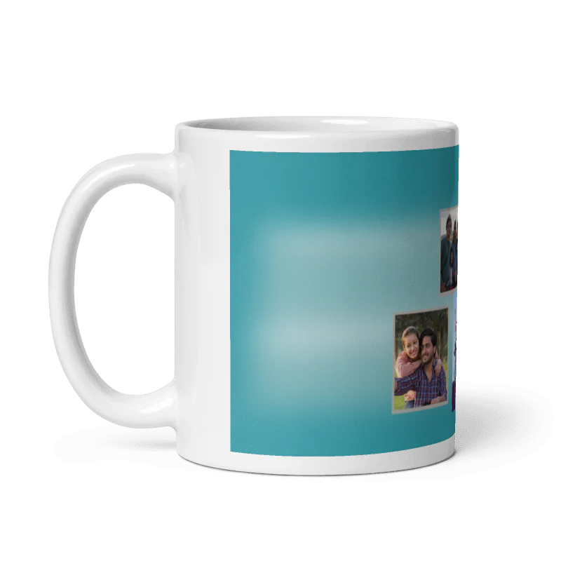Customized Coffee Mug - Add Your Own Photo -5 Photo Frame Pattern - Image 2
