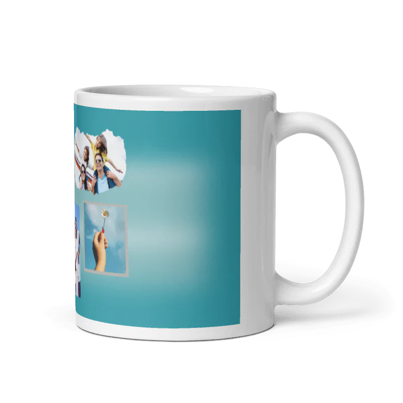 Customized Coffee Mug - Add Your Own Photo -5 Photo Frame Pattern - Image 3