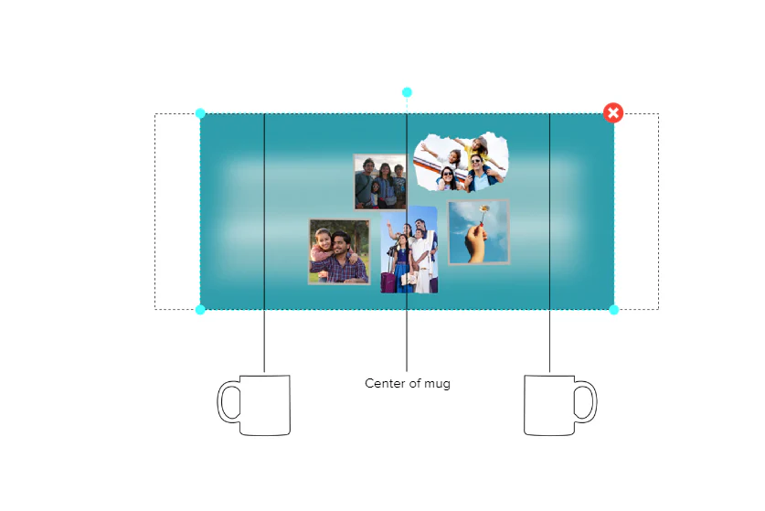 Customized Coffee Mug - Add Your Own Photo -5 Photo Frame Pattern - Image 4
