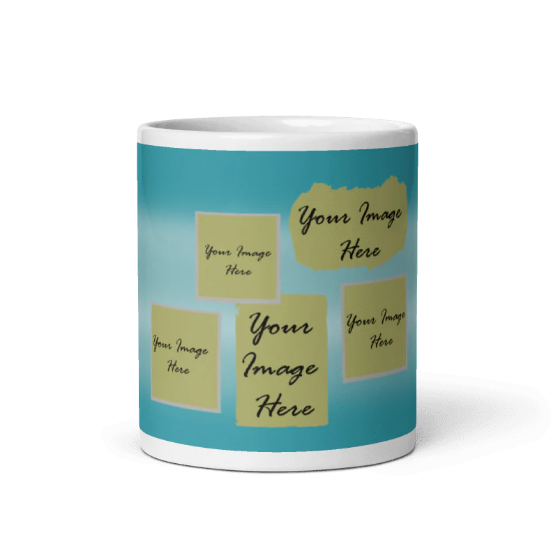 Customized Coffee Mug - Add Your Own Photo -5 Photo Frame Pattern - Image 5