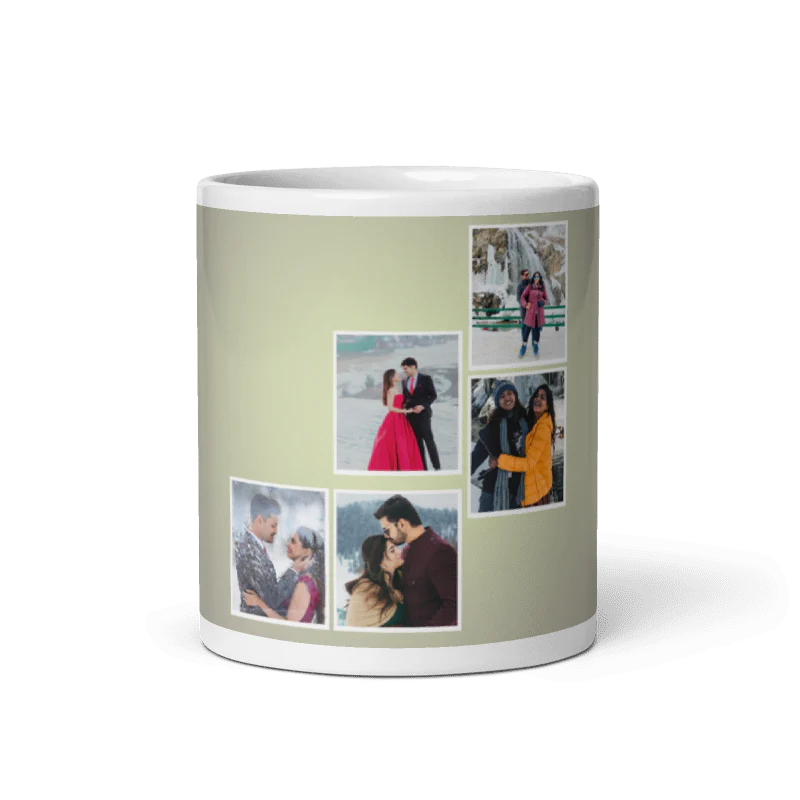 Customized Coffee Mug - Add Your Own Photo -5 Photo Frame Pattern