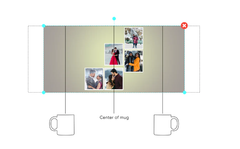 Customized Coffee Mug - Add Your Own Photo -5 Photo Frame Pattern - Image 4
