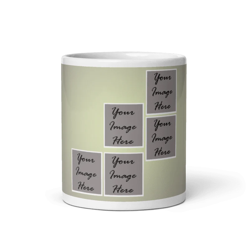 Customized Coffee Mug - Add Your Own Photo -5 Photo Frame Pattern - Image 5