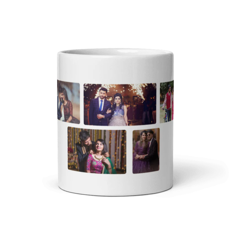 Customized Coffee Mug - Add Your Own Photo -5 Photo Frame Pattern