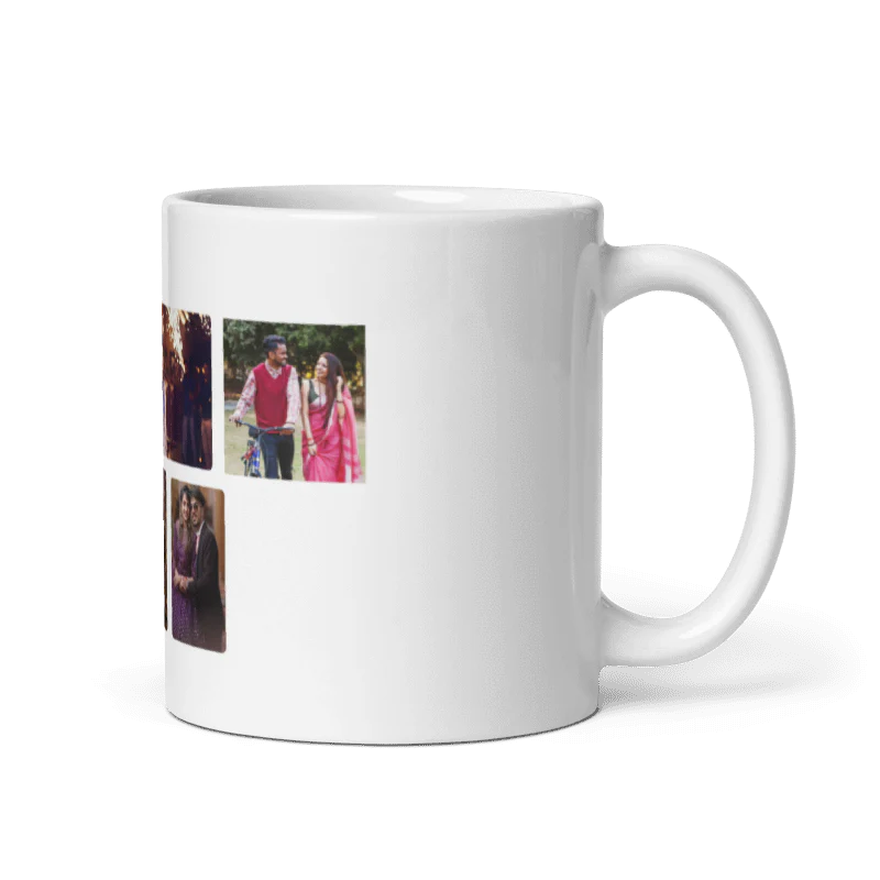 Customized Coffee Mug - Add Your Own Photo -5 Photo Frame Pattern - Image 3