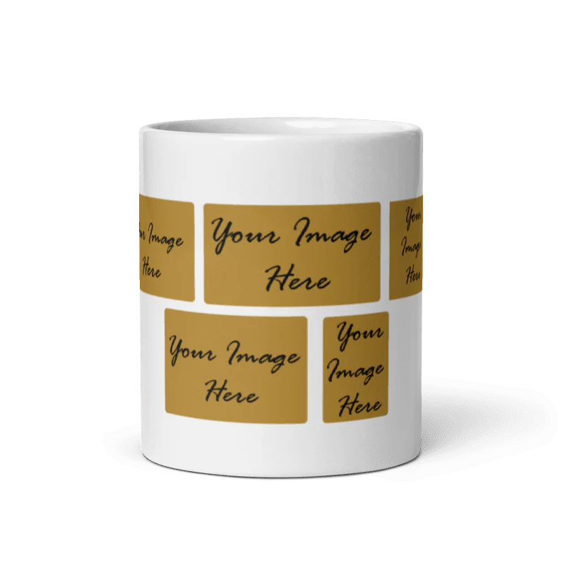 Customized Coffee Mug - Add Your Own Photo -5 Photo Frame Pattern - Image 5
