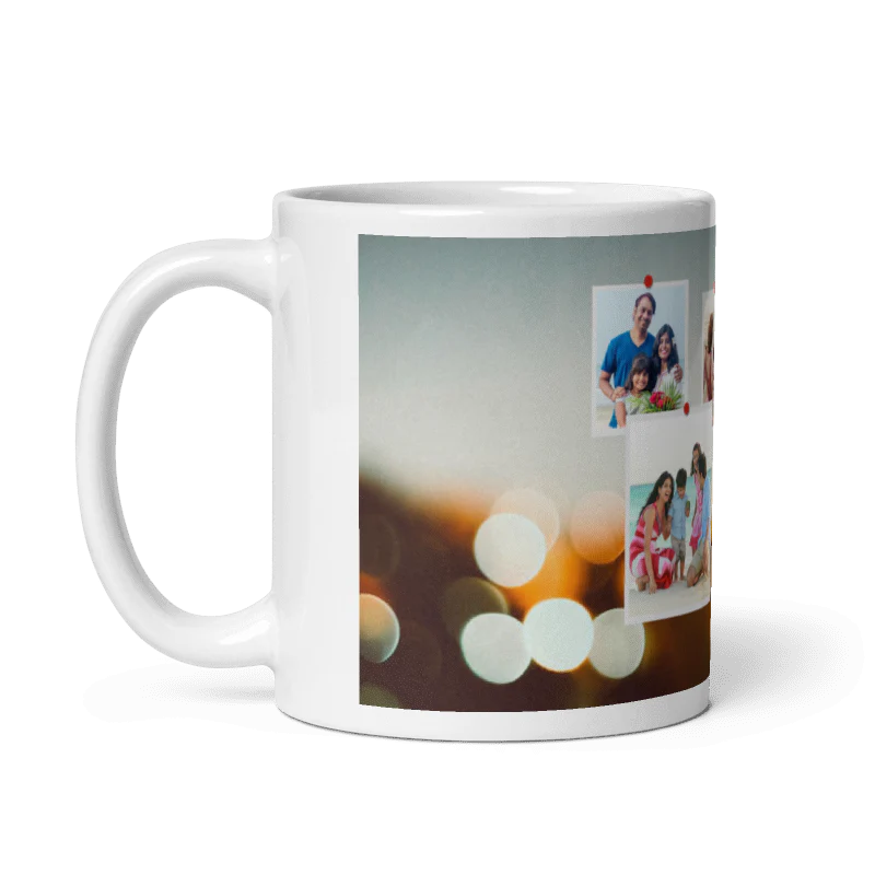 Customized Coffee Mug - Add Your Own Photo -5 Photo Frame Pattern - Image 2