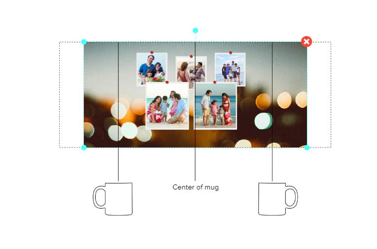 Customized Coffee Mug - Add Your Own Photo -5 Photo Frame Pattern - Image 4
