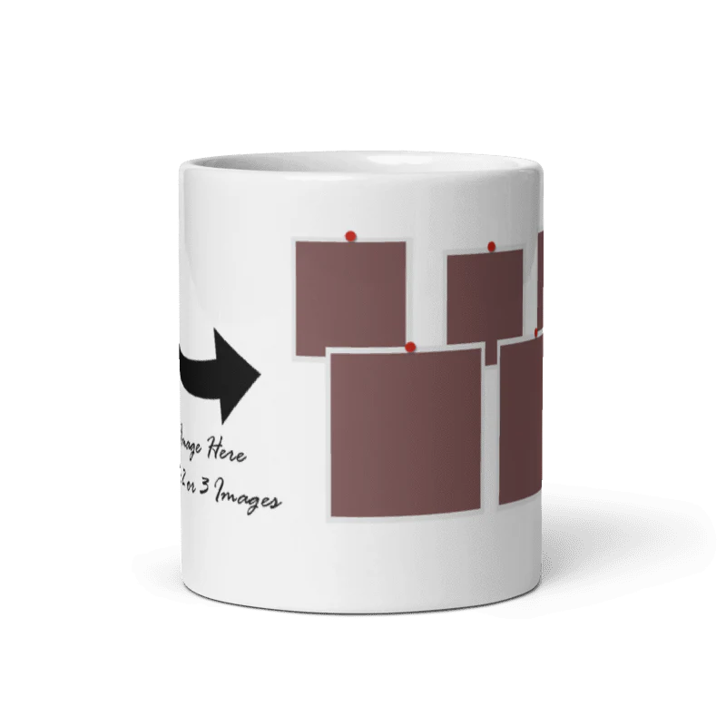 Customized Coffee Mug - Add Your Own Photo -5 Photo Frame Pattern - Image 5