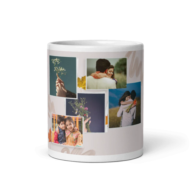 Customized Coffee Mug - Add Your Own Photo -5 Photo Frame Pattern