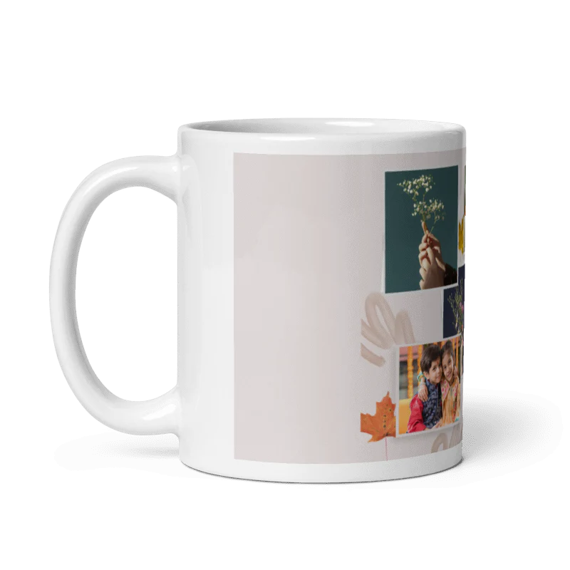 Customized Coffee Mug - Add Your Own Photo -5 Photo Frame Pattern - Image 2
