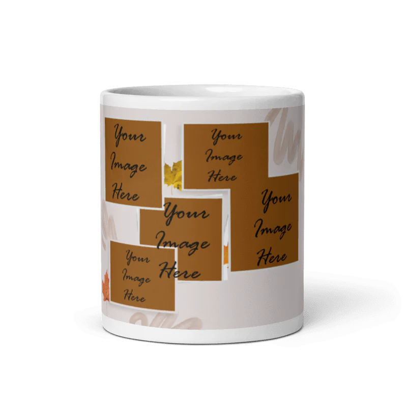 Customized Coffee Mug - Add Your Own Photo -5 Photo Frame Pattern - Image 5