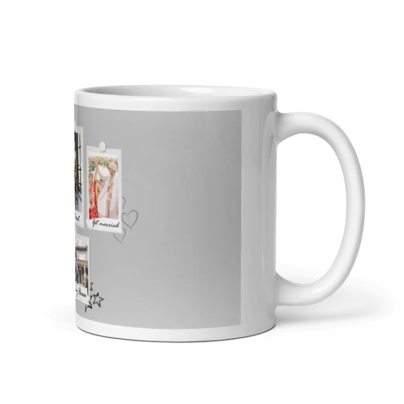 Customized Coffee Mug - Add Your Own Photo -5 Photo Frame Pattern - Image 3