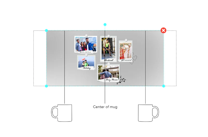 Customized Coffee Mug - Add Your Own Photo -5 Photo Frame Pattern - Image 4