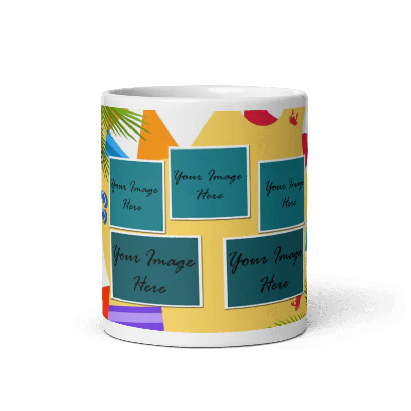 Customized Coffee Mug - Add Your Own Photo -5 Photo Frame Pattern - Image 5