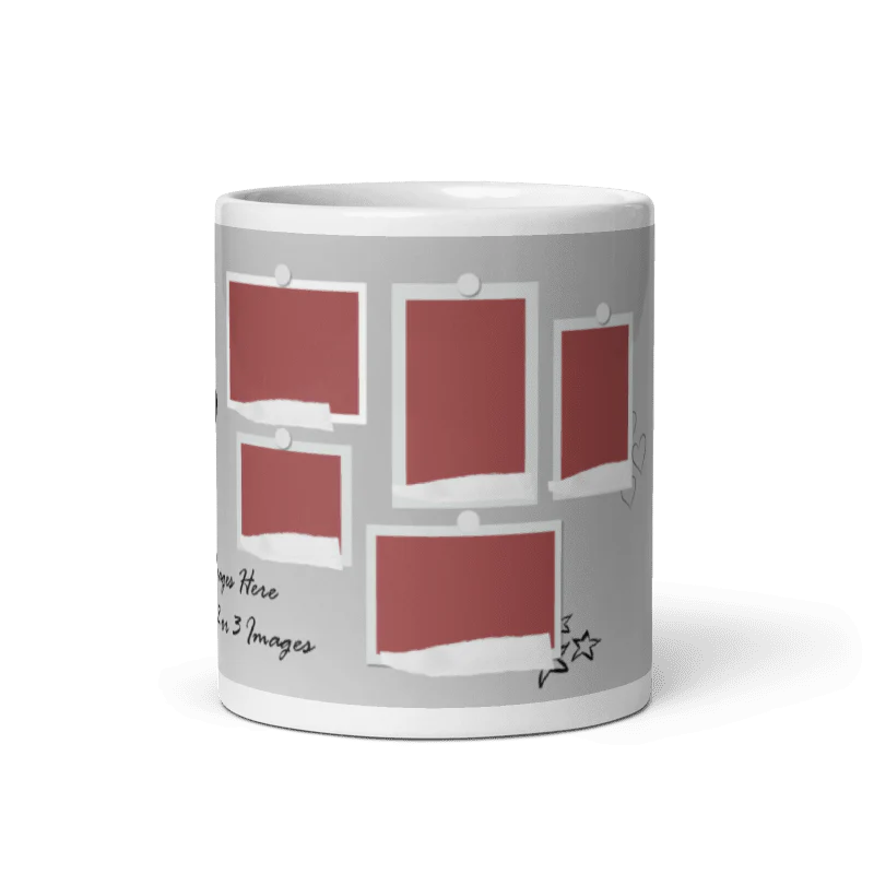 Customized Coffee Mug - Add Your Own Photo -5 Photo Frame Pattern - Image 5