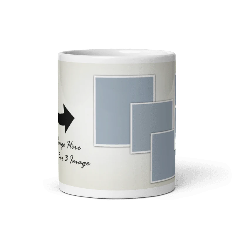 Customized Coffee Mug - Add Your Own Photo -5 Photo Frame Pattern - Image 5