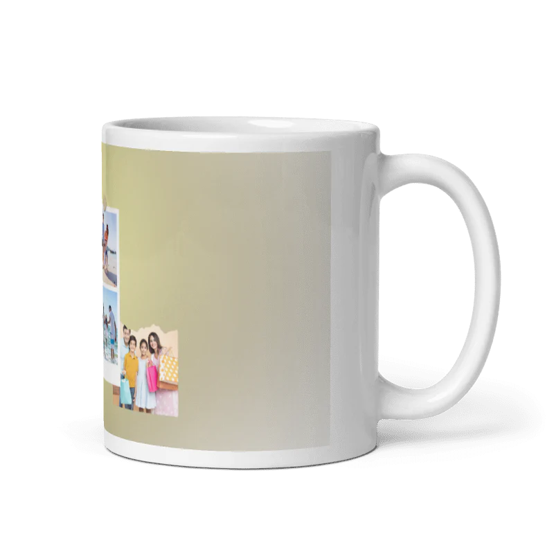 Customized Coffee Mug - Add Your Own Photo -5 Photo Frame Pattern - Image 3