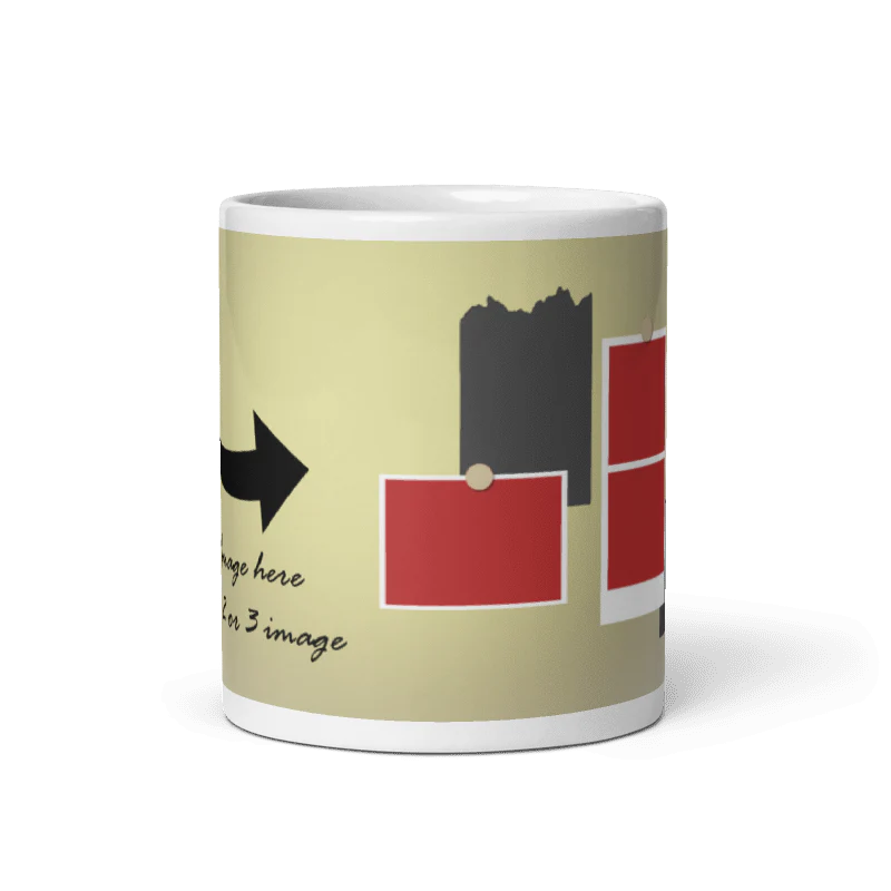 Customized Coffee Mug - Add Your Own Photo -5 Photo Frame Pattern - Image 5