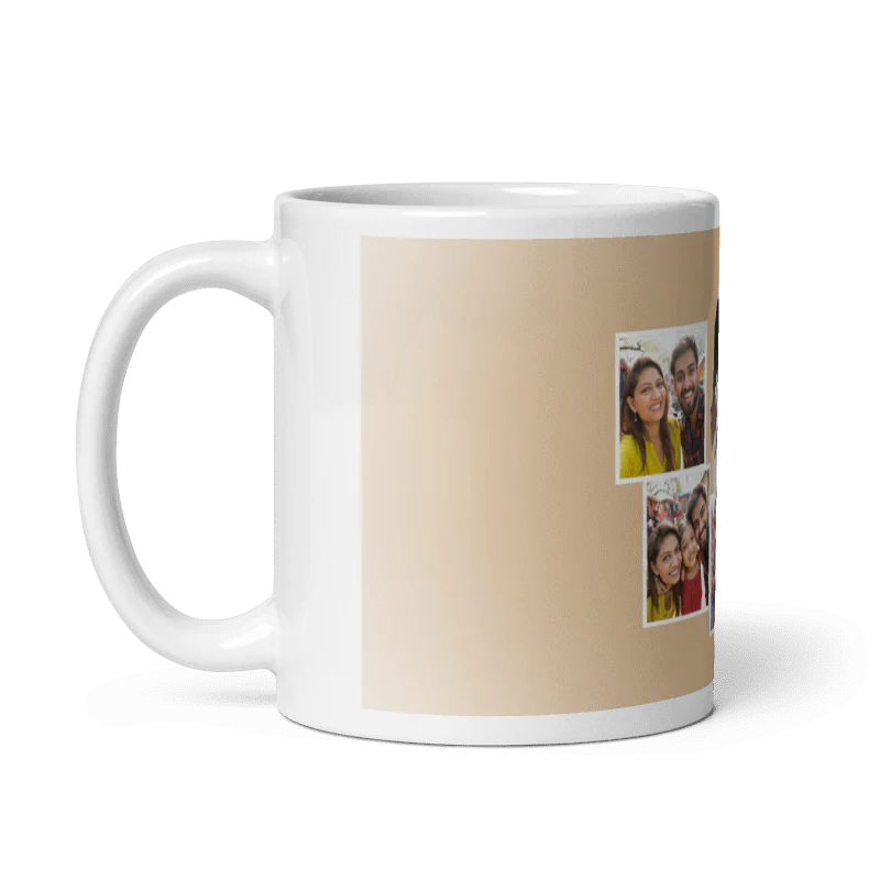 Customized Coffee Mug - Add Your Own Photo -5 Photo Frame Pattern - Image 2