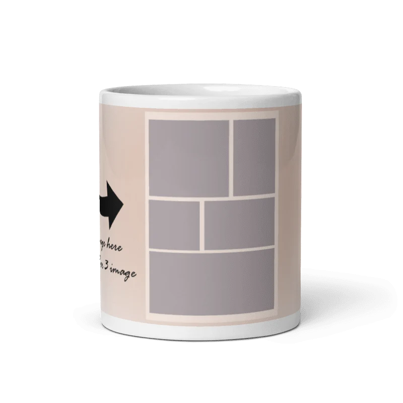 Customized Coffee Mug - Add Your Own Photo -5 Photo Frame Pattern - Image 5