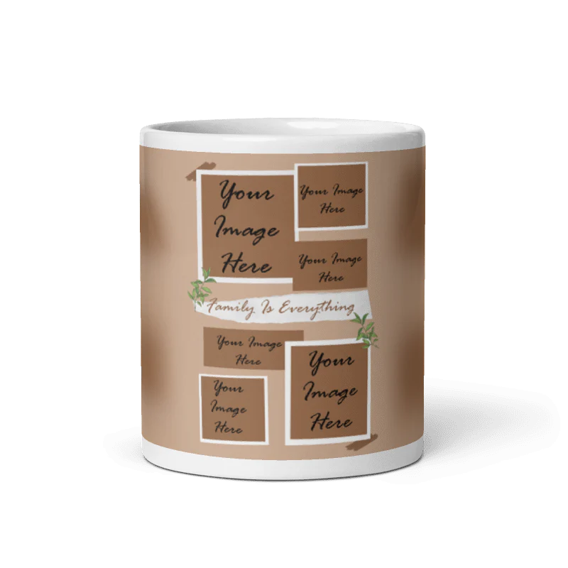 Customized Coffee Mug - Add Your Own Photo -6 Photo Frame Pattern - Image 5
