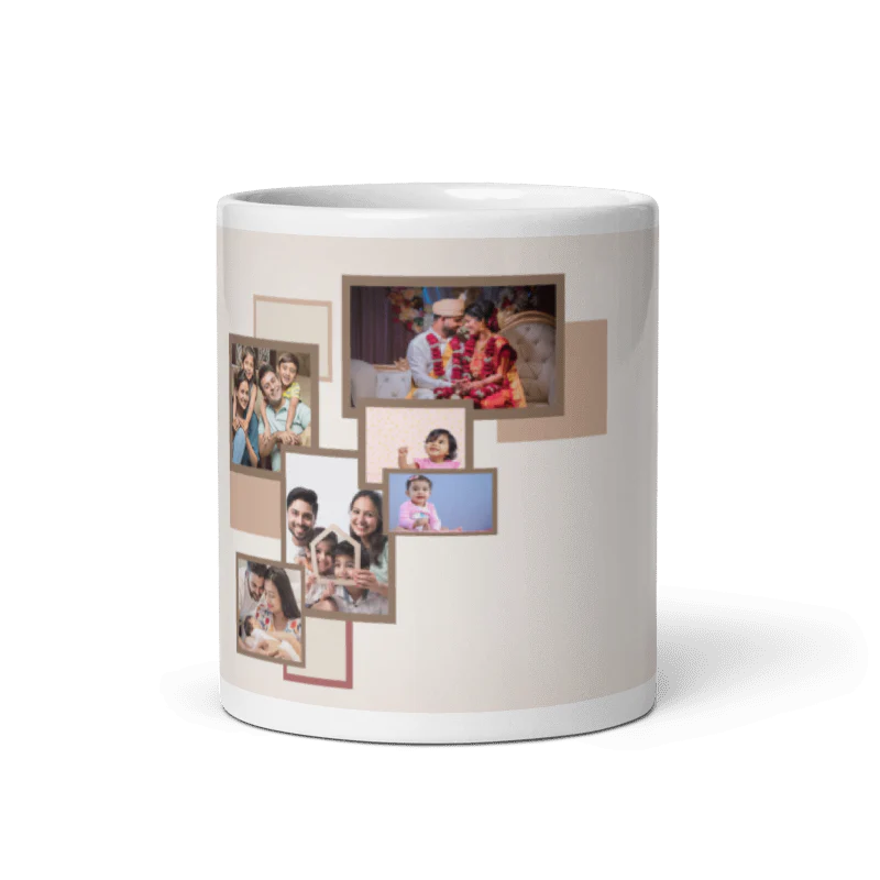 Customized Coffee Mug - Add Your Own Photo -6 Photo Frame Pattern