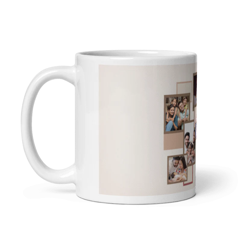 Customized Coffee Mug - Add Your Own Photo -6 Photo Frame Pattern - Image 2