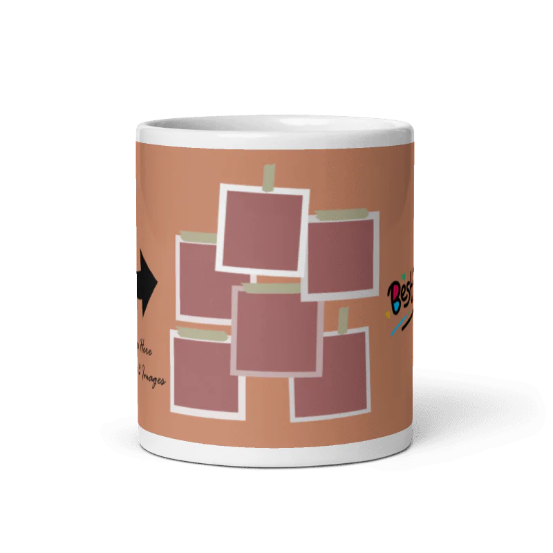 Customized Coffee Mug - Add Your Own Photo -6 Photo Frame Pattern - Image 5