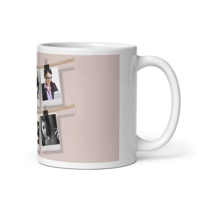 Customized Coffee Mug - Add Your Own Photo -6 Photo Frame Pattern - Image 3