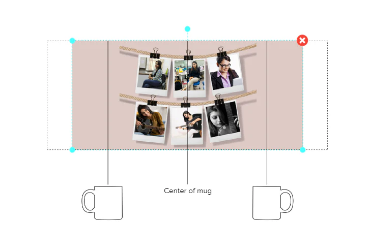 Customized Coffee Mug - Add Your Own Photo -6 Photo Frame Pattern - Image 4