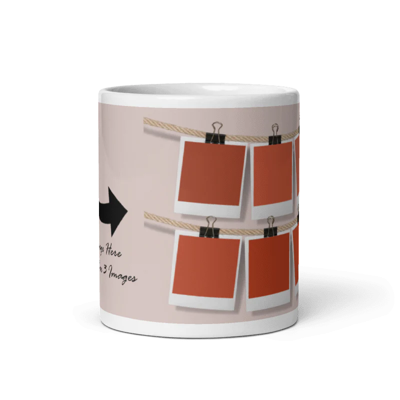 Customized Coffee Mug - Add Your Own Photo -6 Photo Frame Pattern - Image 5
