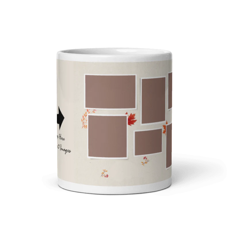 Customized Coffee Mug - Add Your Own Photo -6 Photo Frame Pattern - Image 5