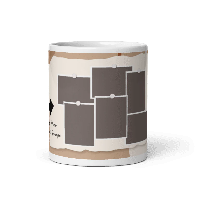 Customized Coffee Mug - Add Your Own Photo -6 Photo Frame Pattern - Image 5
